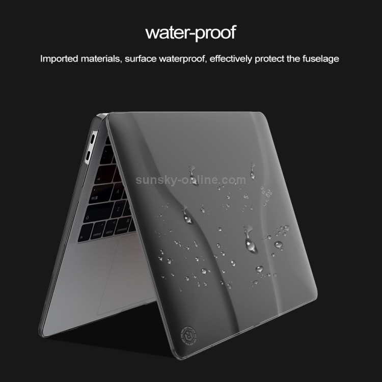 Multi-function Ultra-thin Translucent Heat Dissipation Laptop PC Protective Case for MacBook Air 13.3 inch(2018), with Holder & Handle & Slip-resistant Feet(Red)