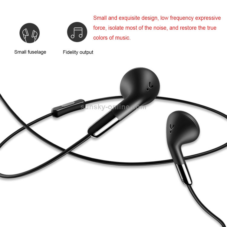 USAMS EP-16 ABS + TPE 3.5mm Flat In-Ear Bluetooth Stereo Earphone with Line Control