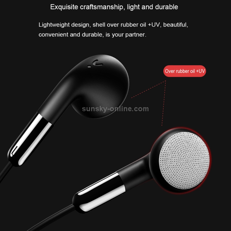USAMS EP-16 ABS + TPE 3.5mm Flat In-Ear Bluetooth Stereo Earphone with Line Control