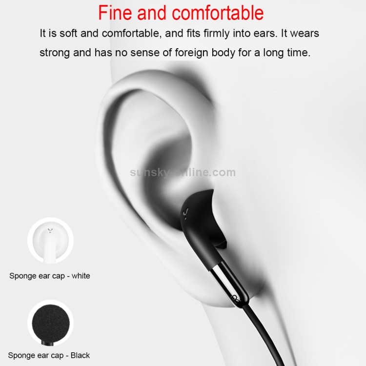 USAMS EP-16 ABS + TPE 3.5mm Flat In-Ear Bluetooth Stereo Earphone with Line Control