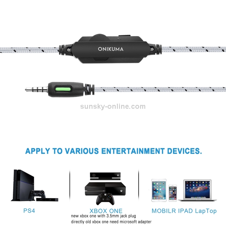 ONIKUMA K1 Auriculares para juegos con cancelación de ruido y graves profundos con micrófono, Para PS4, teléfono inteligente, tableta, PC, portátil - 9
