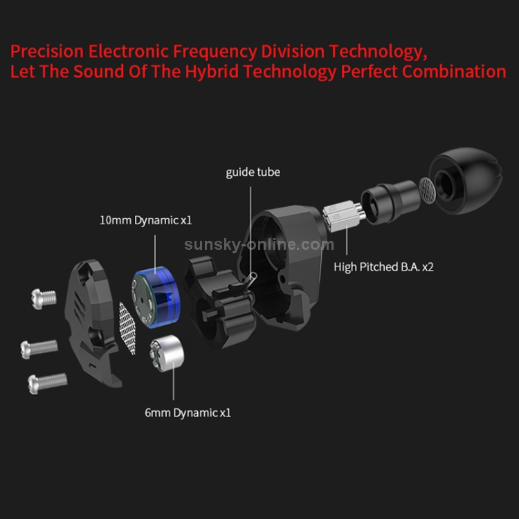 KZ ZS6 Eight Unit Circle Iron Aluminum Alloy In-ear HiFi Earphone