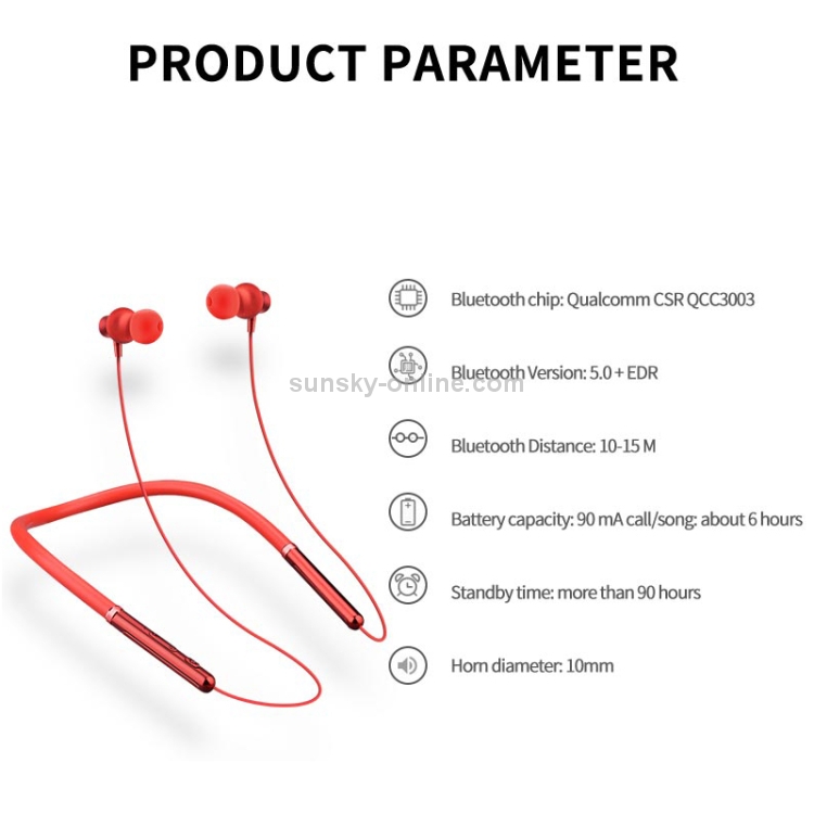 Q30 Neck Hanging Type Sport Bass Stereophonic Magnetic Attraction Bluetooth V5.0 Bluetooth Headphone(Red) Q30 Neck Hanging Type Sport Bass Stereophonic Magnetic Attraction Bluetooth V5.0 Bluetooth Headphone(Red)