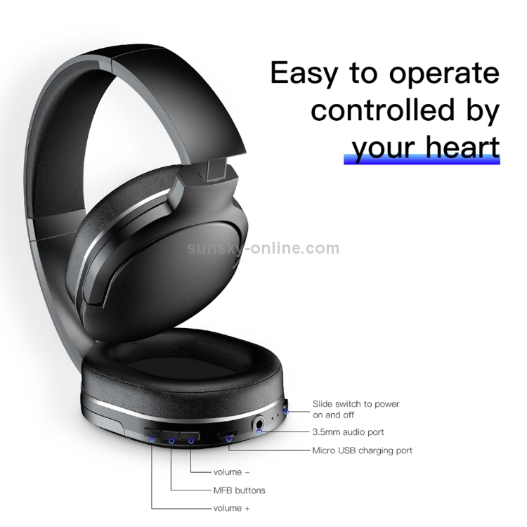 Baseus Encok D02 Bluetooth 5.0 Subwoofer Foldable Wireless Bluetooth Headset for Mobile Devices with Bluetooth, with Microphone & 3.5mm Jack(Black) Baseus Encok D02 Bluetooth 5.0 Subwoofer Foldable Wireless Bluetooth Headset for Mobile Devices with Bluetooth, with Microphone & 3.5mm Jack(Black)