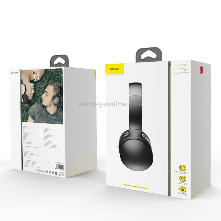 Baseus Encok D02 Bluetooth 5.0 Subwoofer Foldable Wireless Bluetooth Headset for Mobile Devices with Bluetooth, with Microphone & 3.5mm Jack(Black) Baseus Encok D02 Bluetooth 5.0 Subwoofer Foldable Wireless Bluetooth Headset for Mobile Devices with Bluetooth, with Microphone & 3.5mm Jack(Black)