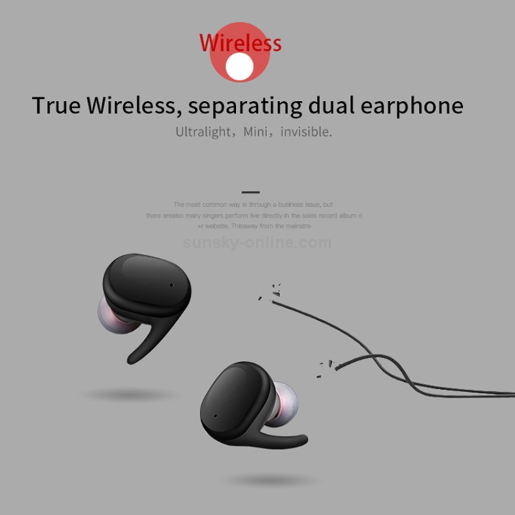 TWS Binaural Wireless Touch Sensing Bluetooth Headset(Black) TWS Binaural Wireless Touch Sensing Bluetooth Headset(Black)