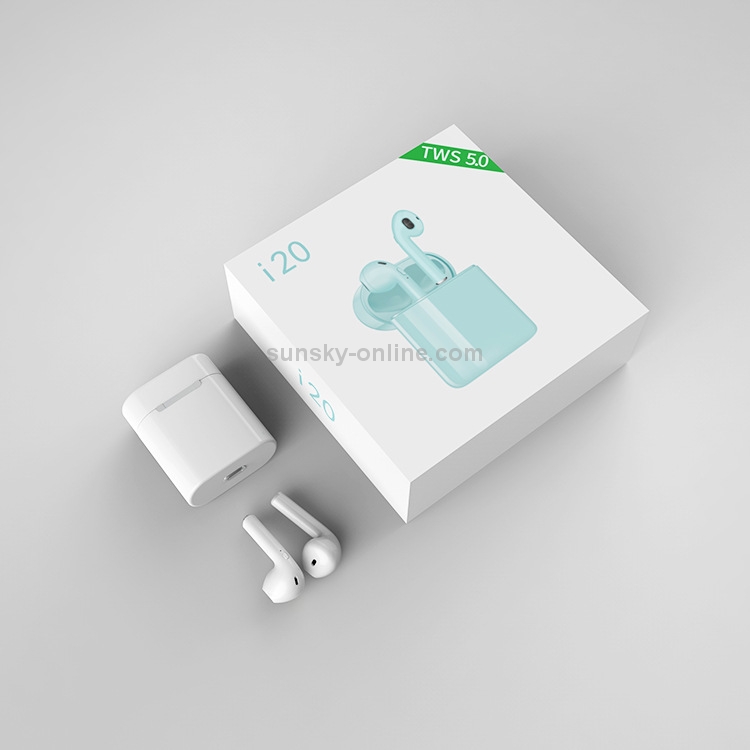 i20 Wireless Bullet Window TWS Bluetooth 5.0 Headset(White)