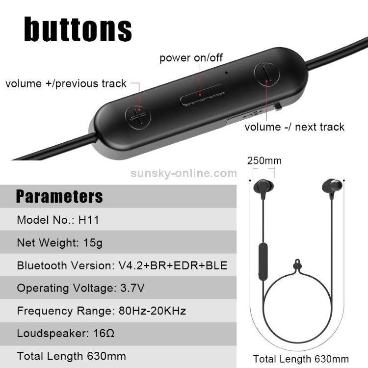 ZEALOT H11 High Stereo Wireless Sports In-ear Bluetooth Headphones with USB Charging Cable, Bluetooth Distance: 10m(Black) ZEALOT H11 High Stereo Wireless Sports In-ear Bluetooth Headphones with USB Charging Cable, Bluetooth Distance: 10m(Black)