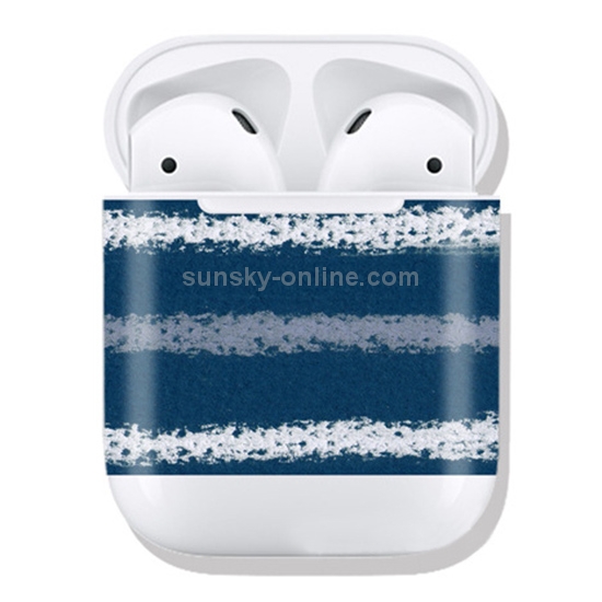Stripe Pattern Wireless Earphones Charging Box Protective Film Sticker for Apple AirPods 1/2 Stripe Pattern Wireless Earphones Charging Box Protective Film Sticker for Apple AirPods 1/2