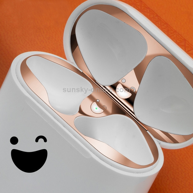 Smiling Face Pattern Metal Dustproof Protective Sticker for Apple AirPods 1/2(Silver) Smiling Face Pattern Metal Dustproof Protective Sticker for Apple AirPods 1/2(Silver)