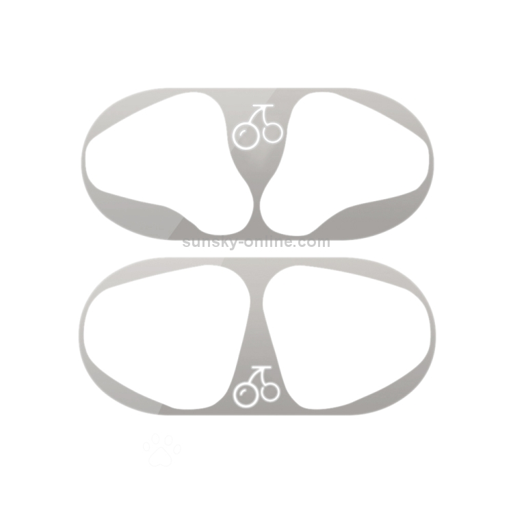 Cherry Pattern Metal Dustproof Protective Sticker for Apple AirPods 1/2(Silver) Cherry Pattern Metal Dustproof Protective Sticker for Apple AirPods 1/2(Silver)