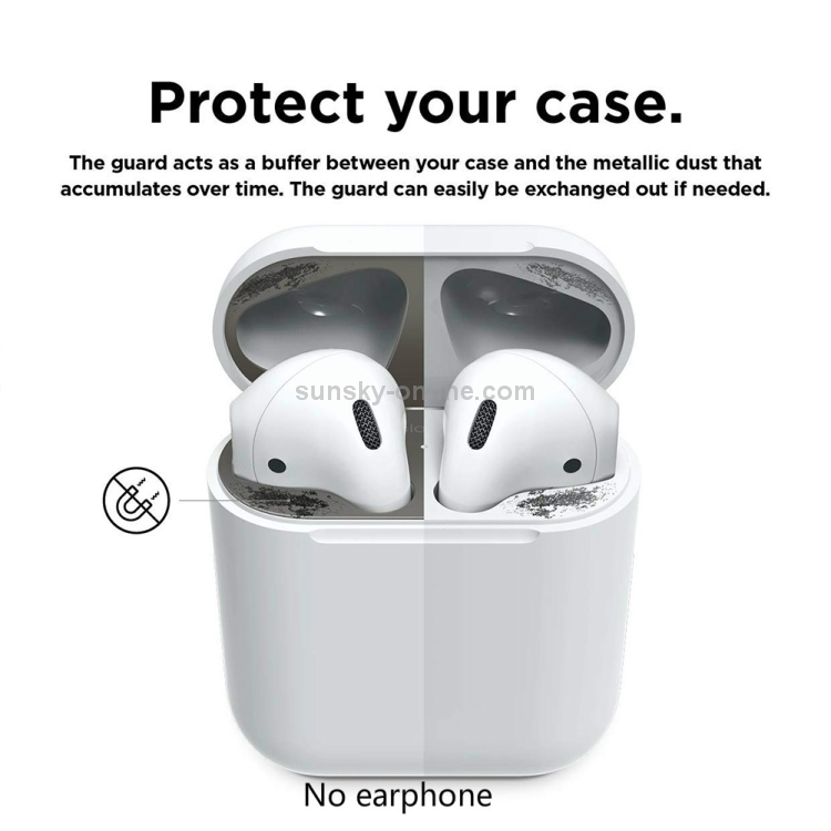 Cherry Pattern Metal Dustproof Protective Sticker for Apple AirPods 1/2(Silver) Cherry Pattern Metal Dustproof Protective Sticker for Apple AirPods 1/2(Silver)