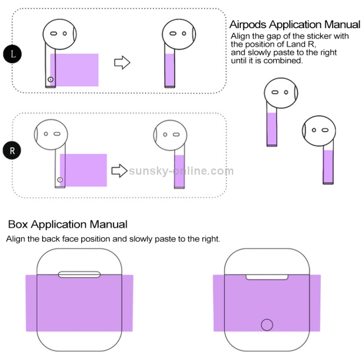 Wired Earphones Charging Box Protective Film Dustproof Sticker for Apple AirPods 1 / 2(Purple Blue) Wired Earphones Charging Box Protective Film Dustproof Sticker for Apple AirPods 1 / 2(Purple Blue)
