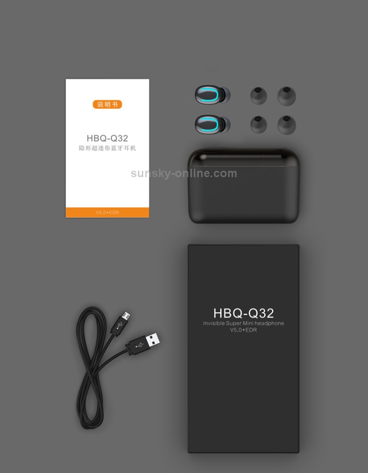 HBQ-Q32 TWS Bluetooth 5.0 Binaural Stereo Wireless Sports Bluetooth Earphone with Charging Box & Digital Display
