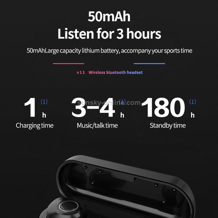 HAMTOD V11 TWS Bluetooth 5.0 Wireless Bluetooth Earphone with Charging Box HAMTOD V11 TWS Bluetooth 5.0 Wireless Bluetooth Earphone with Charging Box