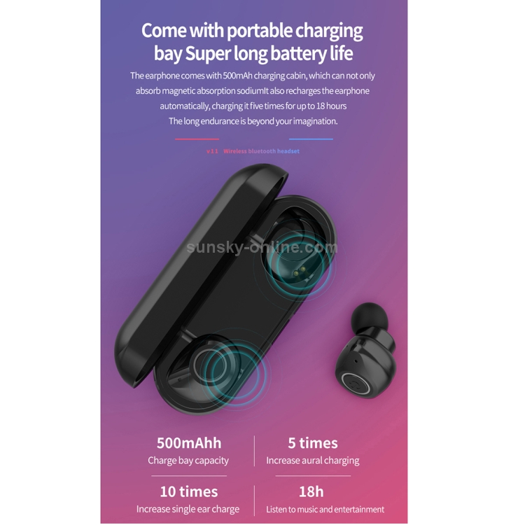 HAMTOD V11 TWS Bluetooth 5.0 Wireless Bluetooth Earphone with Charging Box HAMTOD V11 TWS Bluetooth 5.0 Wireless Bluetooth Earphone with Charging Box