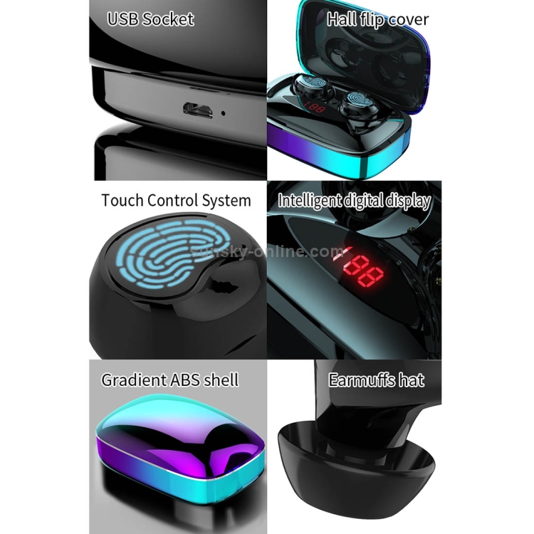 HAMTOD X29 TWS Bluetooth 5.0 Fingerprint Touch Wireless Bluetooth Earphone with Charging Box & Intelligent Digital Display, Support Binaural Call & Bluetooth Auto Connect(Breathing Crystal) HAMTOD X29 TWS Bluetooth 5.0 Fingerprint Touch Wireless Bluetooth Earphone with Charging Box & Intelligent Digital Display, Support Binaural Call & Bluetooth Auto Connect(Breathing Crystal)