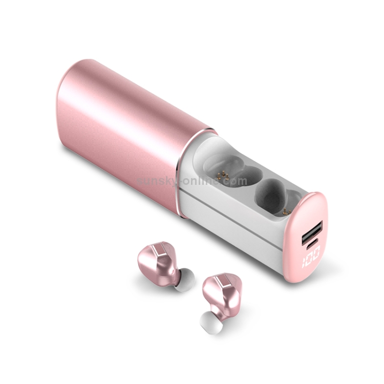 T60 TWS Digital Display Pull-out Switch Bluetooth V5.0 Wireless Earphones(Rose Gold) T60 TWS Digital Display Pull-out Switch Bluetooth V5.0 Wireless Earphones(Rose Gold)