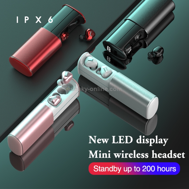 T60 TWS Digital Display Pull-out Switch Bluetooth V5.0 Wireless Earphones(Rose Gold) T60 TWS Digital Display Pull-out Switch Bluetooth V5.0 Wireless Earphones(Rose Gold)