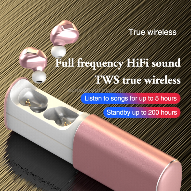 T60 TWS Digital Display Pull-out Switch Bluetooth V5.0 Wireless Earphones(Rose Gold) T60 TWS Digital Display Pull-out Switch Bluetooth V5.0 Wireless Earphones(Rose Gold)