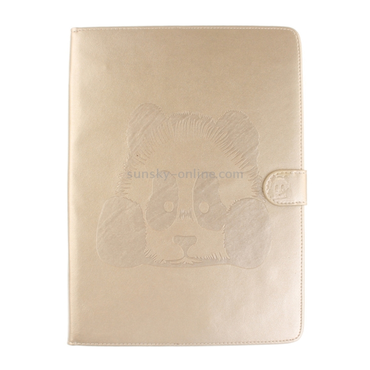 For iPad Air 2 / iPad 6 Embossed Panda Pattern Horizontal Flip Leather Case with Holder & Card Slots & Wallet (Gold) For iPad Air 2 / iPad 6 Embossed Panda Pattern Horizontal Flip Leather Case with Holder & Card Slots & Wallet (Gold)