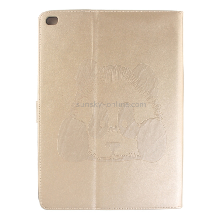 For iPad Air 2 / iPad 6 Embossed Panda Pattern Horizontal Flip Leather Case with Holder & Card Slots & Wallet (Gold) For iPad Air 2 / iPad 6 Embossed Panda Pattern Horizontal Flip Leather Case with Holder & Card Slots & Wallet (Gold)