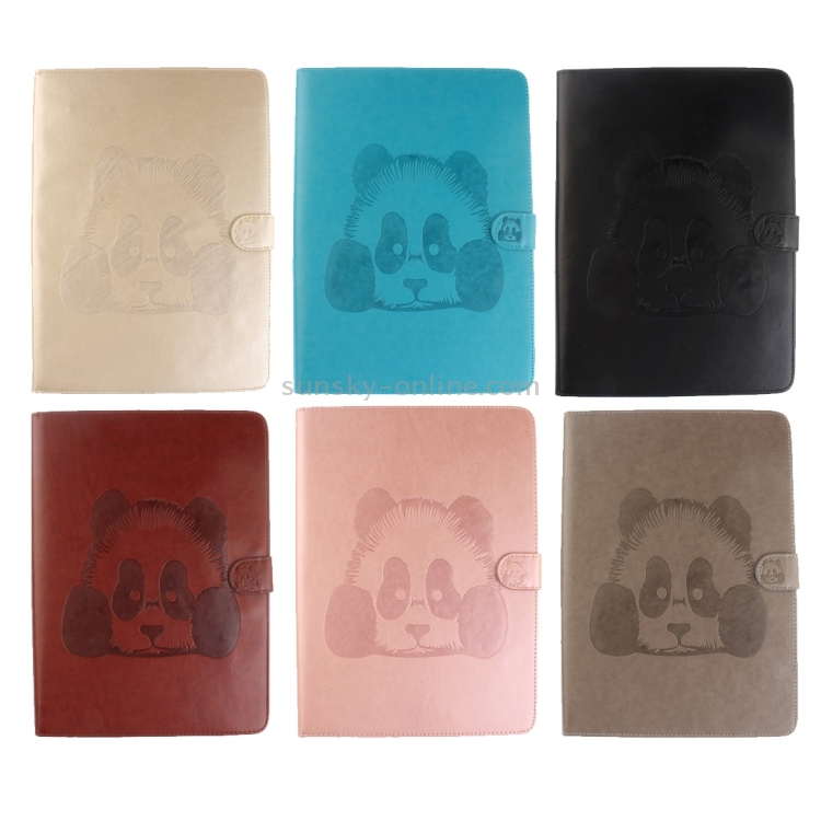 For iPad Air 2 / iPad 6 Embossed Panda Pattern Horizontal Flip Leather Case with Holder & Card Slots & Wallet (Gold) For iPad Air 2 / iPad 6 Embossed Panda Pattern Horizontal Flip Leather Case with Holder & Card Slots & Wallet (Gold)