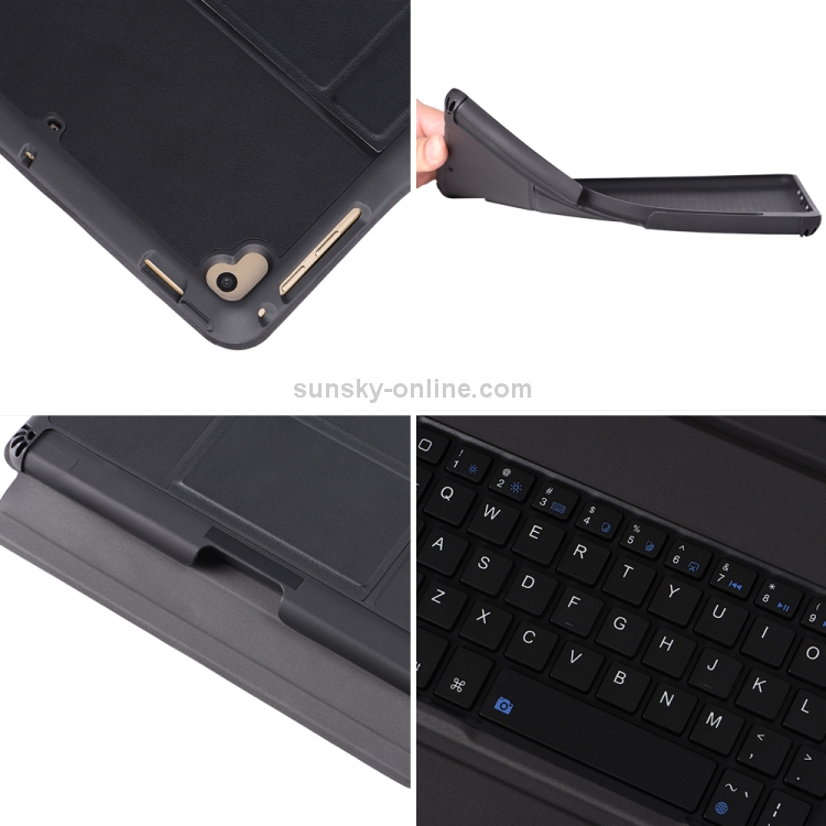 T-205 For iPad 2017 & 2018 / Pro 9.7 / Air 2 / Air Detachable Ultra-thin Bluetooth Keyboard Tablet Case with Holder & Pen Slot & Touch Panel (Black) T-205 For iPad 2017 & 2018 / Pro 9.7 / Air 2 / Air Detachable Ultra-thin Bluetooth Keyboard Tablet Case with Holder & Pen Slot & Touch Panel (Black)