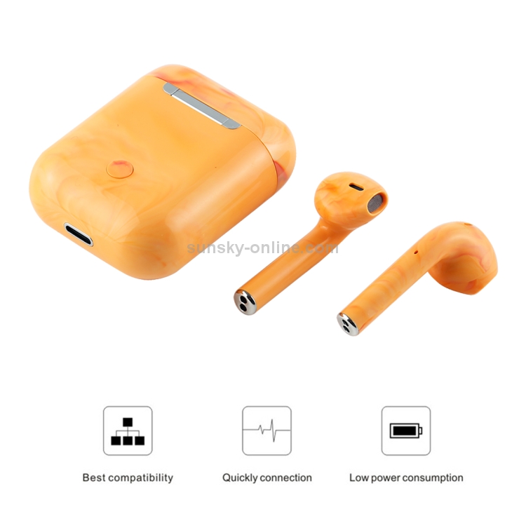 InPods 12 TWS Bluetooth 5.0 Marble Pattern Wireless Bluetooth Earphone with Magnetic Attraction Charging Box, Support Touch & Bilateral Call(Yellow) InPods 12 TWS Bluetooth 5.0 Marble Pattern Wireless Bluetooth Earphone with Magnetic Attraction Charging Box, Support Touch & Bilateral Call(Yellow)