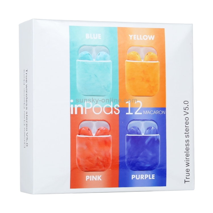 InPods 12 TWS Bluetooth 5.0 Marble Pattern Wireless Bluetooth Earphone with Magnetic Attraction Charging Box, Support Touch & Bilateral Call(Yellow) InPods 12 TWS Bluetooth 5.0 Marble Pattern Wireless Bluetooth Earphone with Magnetic Attraction Charging Box, Support Touch & Bilateral Call(Yellow)