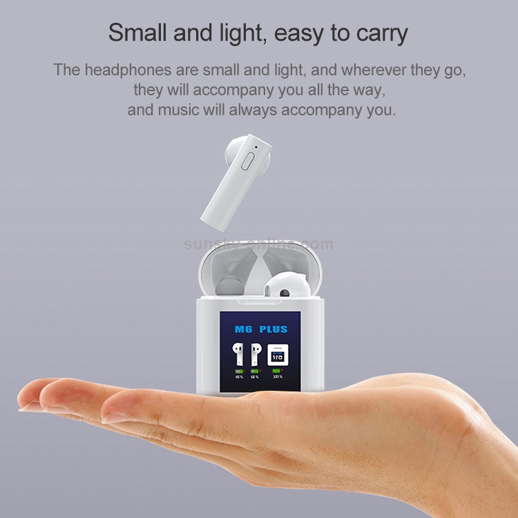 M6 PLUS TWS Bluetooth 5.0 Wireless Bluetooth Earphone with Magnetic Attraction Charging Box & LCD Display, Support for Thermometer & Call & Siri & Power Display M6 PLUS TWS Bluetooth 5.0 Wireless Bluetooth Earphone with Magnetic Attraction Charging Box & LCD Display, Support for Thermometer & Call & Siri & Power Display