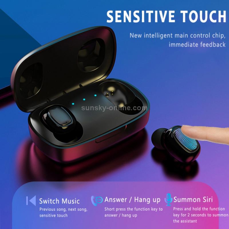 T10 TWS Bluetooth 5.0 Touch Wireless Bluetooth Earphone with Magnetic Attraction Charging Box & LED Display, Support Siri & HD Call(Black) T10 TWS Bluetooth 5.0 Touch Wireless Bluetooth Earphone with Magnetic Attraction Charging Box & LED Display, Support Siri & HD Call(Black)