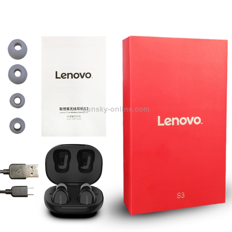 Original Lenovo S3 TWS Mini Wireless Bluetooth 5.0 Earphone Black