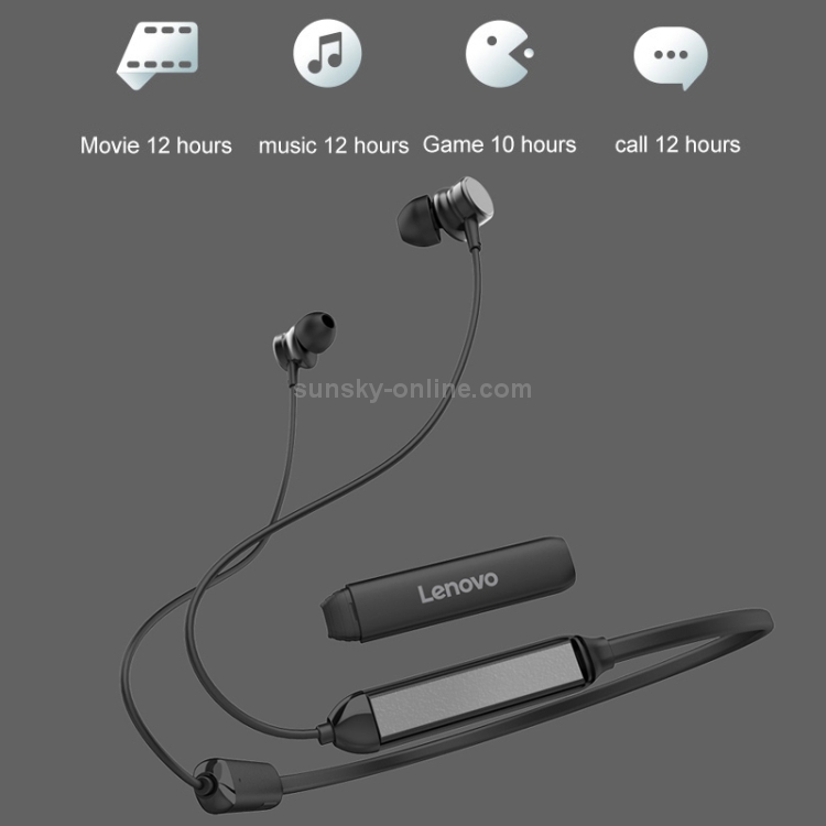 Lenovo HE15-BK Auriculares Deportivos Bluetooth Negros