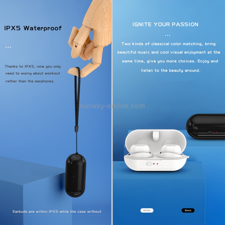 TWS-N9 Bluetooth 5.0 Mini Binaural True Wireless Stereo Sports Bluetooth Earphone with Charging Box(White) TWS-N9 Bluetooth 5.0 Mini Binaural True Wireless Stereo Sports Bluetooth Earphone with Charging Box(White)
