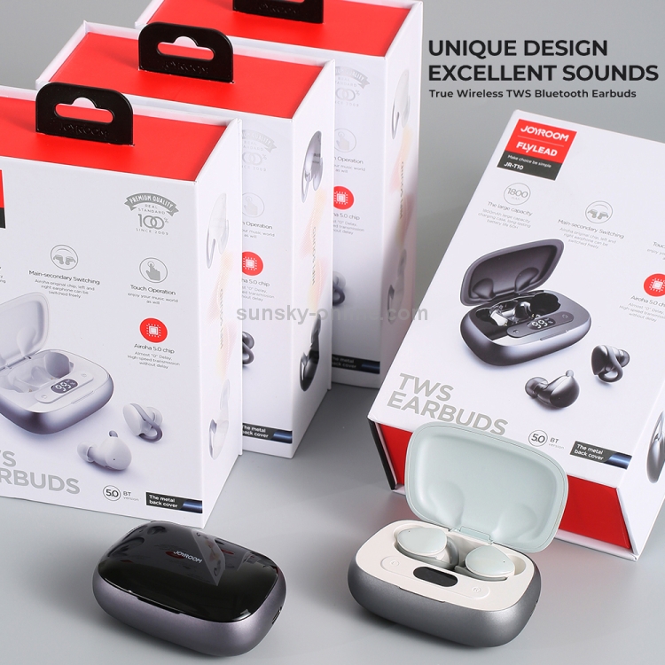 JOYROOM JR-T10 Bluetooth 5.0 Binaural TWS Bluetooth Earphone with Charging Box(White) JOYROOM JR-T10 Bluetooth 5.0 Binaural TWS Bluetooth Earphone with Charging Box(White)