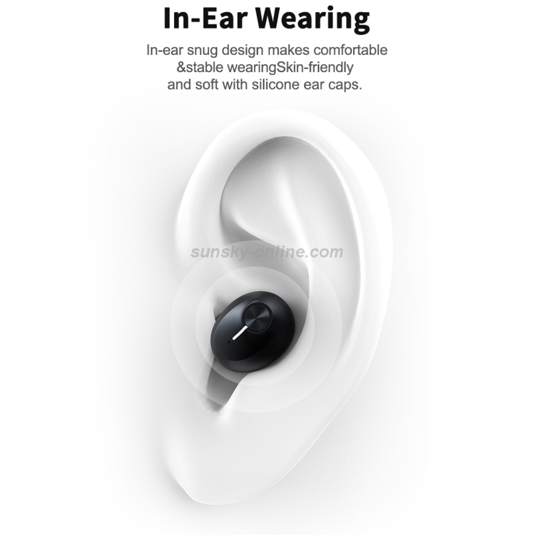 HM70 TWS Bluetooth 5.0 Touch Wireless Bluetooth Earphone with Sliding Cover Magnetic Charging Box & Three LED Power Displays, Support HD Call & Siri(White)