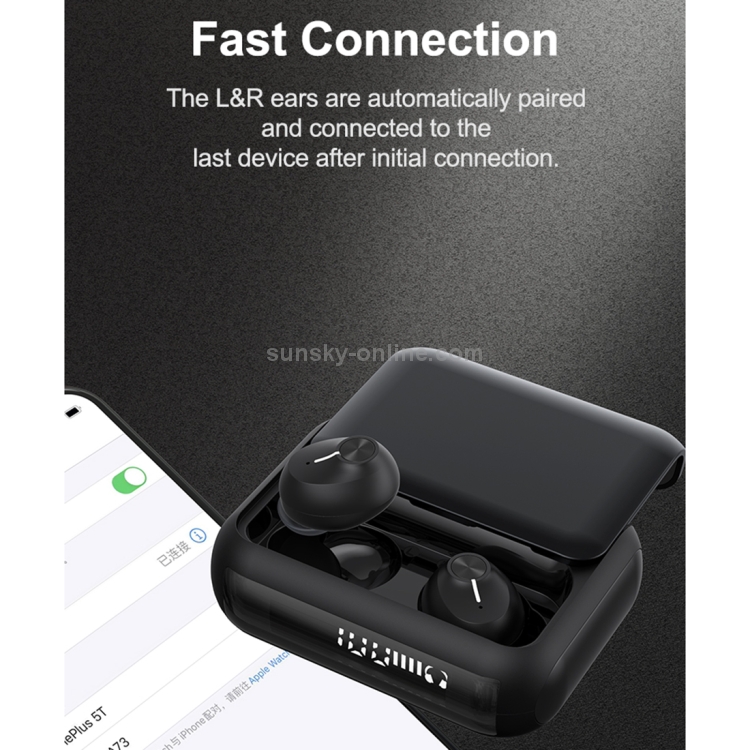 HM70 TWS Bluetooth 5.0 Touch Wireless Bluetooth Earphone with Sliding Cover Magnetic Charging Box & Three LED Power Displays, Support HD Call & Siri(White)
