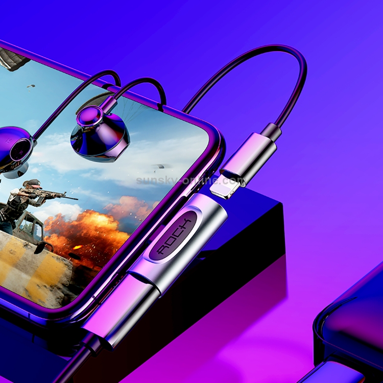 Rock 2 in 1 8 Pin 5V 1A Charging Listening Song Audio Headphone Adapter Double Lighting Rock 2 in 1 8 Pin 5V 1A Charging Listening Song Audio Headphone Adapter Double Lighting