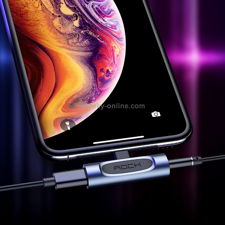 Rock 2 in 1 8 Pin 5V 1A Charging Listening Song Audio Headphone Adapter Double Lighting Rock 2 in 1 8 Pin 5V 1A Charging Listening Song Audio Headphone Adapter Double Lighting