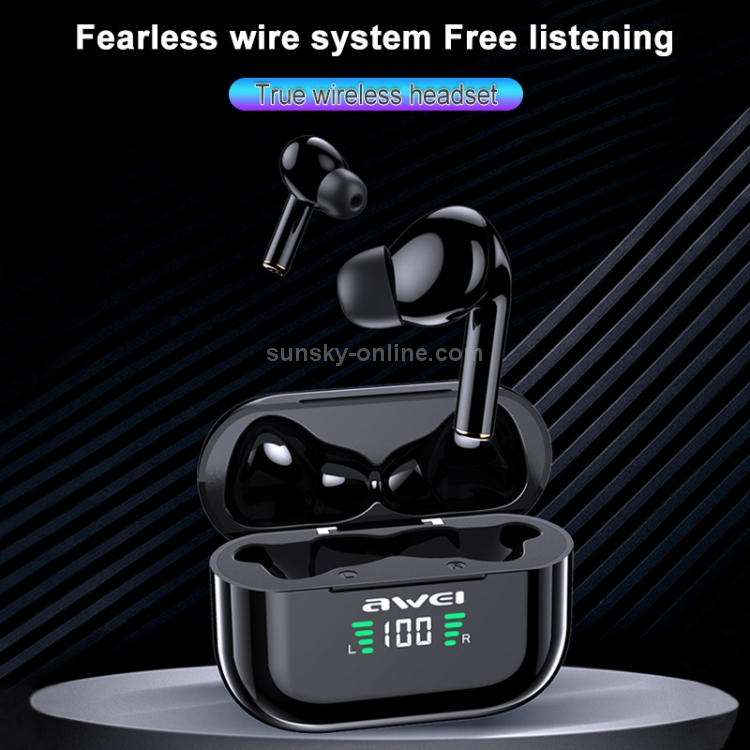 awei T29P Bluetooth V5.0 LED Digital Display Ture Wireless Sports IPX4 Waterproof TWS Headset with Charging Case awei T29P Bluetooth V5.0 LED Digital Display Ture Wireless Sports IPX4 Waterproof TWS Headset with Charging Case