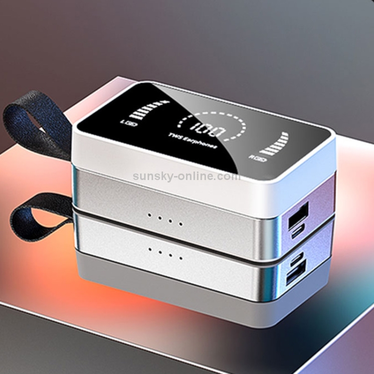 HAMTOD H3 Bluetooth 5.0 TWS Touch LED Digital Display Mirror Screen True Wireless Earphone with Charging Box (White) HAMTOD H3 Bluetooth 5.0 TWS Touch LED Digital Display Mirror Screen True Wireless Earphone with Charging Box (White)