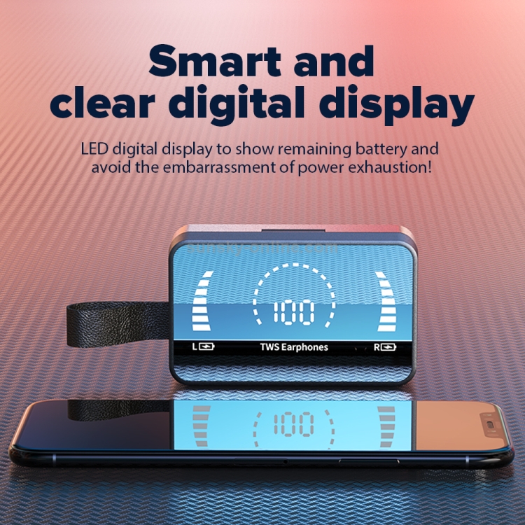 HAMTOD H3 Bluetooth 5.0 TWS Touch LED Digital Display Mirror Screen True Wireless Earphone with Charging Box (White) HAMTOD H3 Bluetooth 5.0 TWS Touch LED Digital Display Mirror Screen True Wireless Earphone with Charging Box (White)