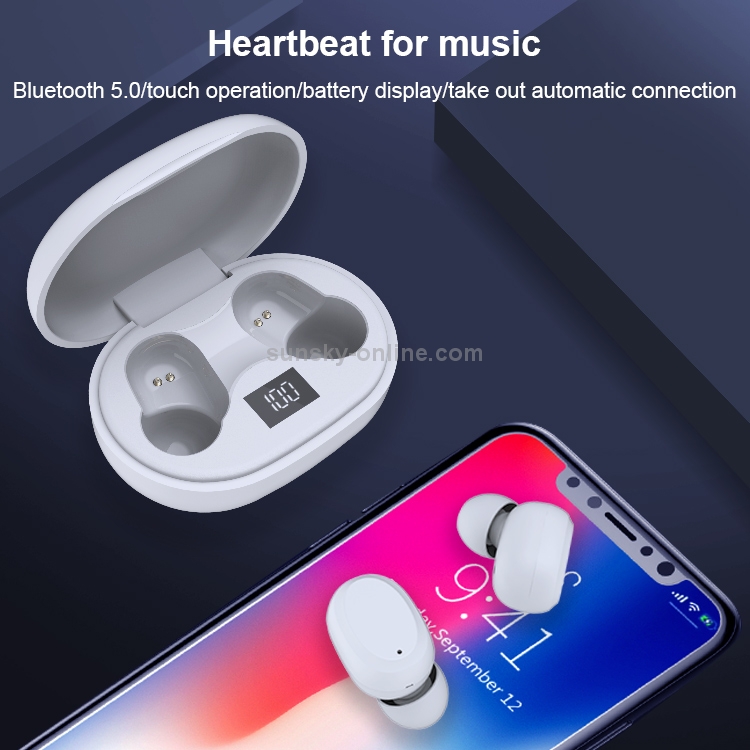 AIN AT-X80J Smart Call Noise Reduction Bluetooth Earphone with Charging Box & Battery Digital Display, Support Touch & Voice Assistant & Automatic Connection (White) AIN AT-X80J Smart Call Noise Reduction Bluetooth Earphone with Charging Box & Battery Digital Display, Support Touch & Voice Assistant & Automatic Connection (White)