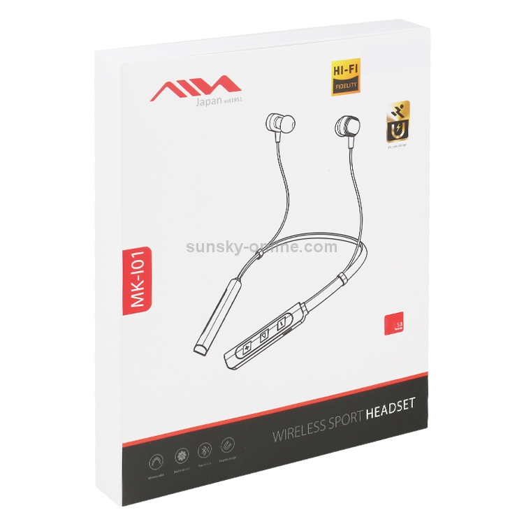 AIN MK-I01 IPX4 Waterproof Neck-mounted Wire-controlled Sports Bluetooth Earphone with Cable Buckle, Support Call & Voice Assistant (Red) AIN MK-I01 IPX4 Waterproof Neck-mounted Wire-controlled Sports Bluetooth Earphone with Cable Buckle, Support Call & Voice Assistant (Red)