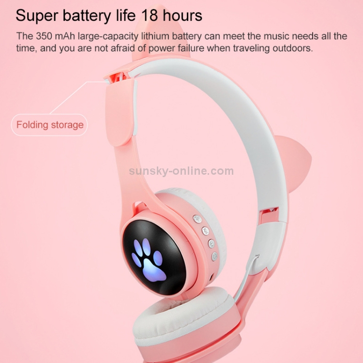 B30 Cat Paw Cat Ears Colorful Luminous Foldable Bluetooth Headset with 3.5mm Jack & TF Card Slot(Black) B30 Cat Paw Cat Ears Colorful Luminous Foldable Bluetooth Headset with 3.5mm Jack & TF Card Slot(Black)