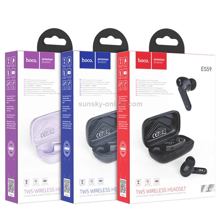 hoco ES59 Bluetooth 5.1 Gratified TWS Wireless Bluetooth Earphone (Purple) hoco ES59 Bluetooth 5.1 Gratified TWS Wireless Bluetooth Earphone (Purple)