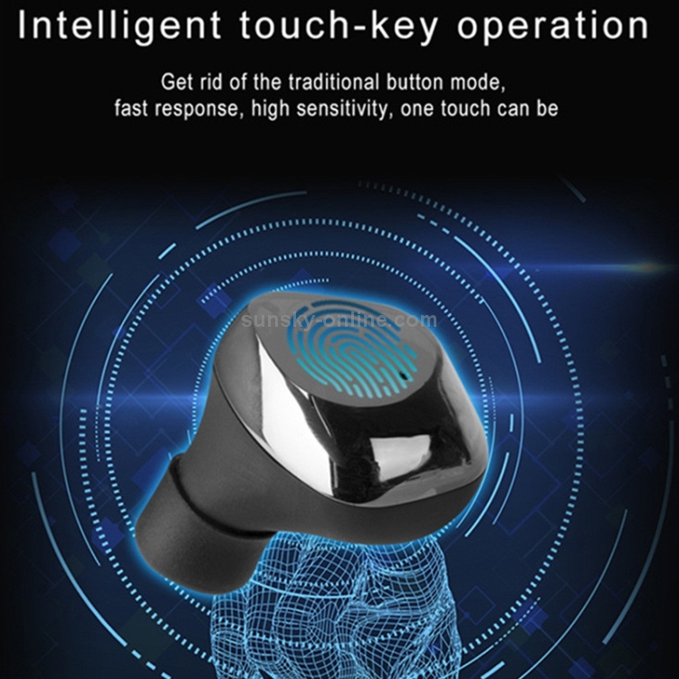 X26 DC 5V TWS IPX7 Waterproof Bluetooth 5.0 Wireless Touch Bluetooth Earphone with Charging Box, Support HD Call(Grey)