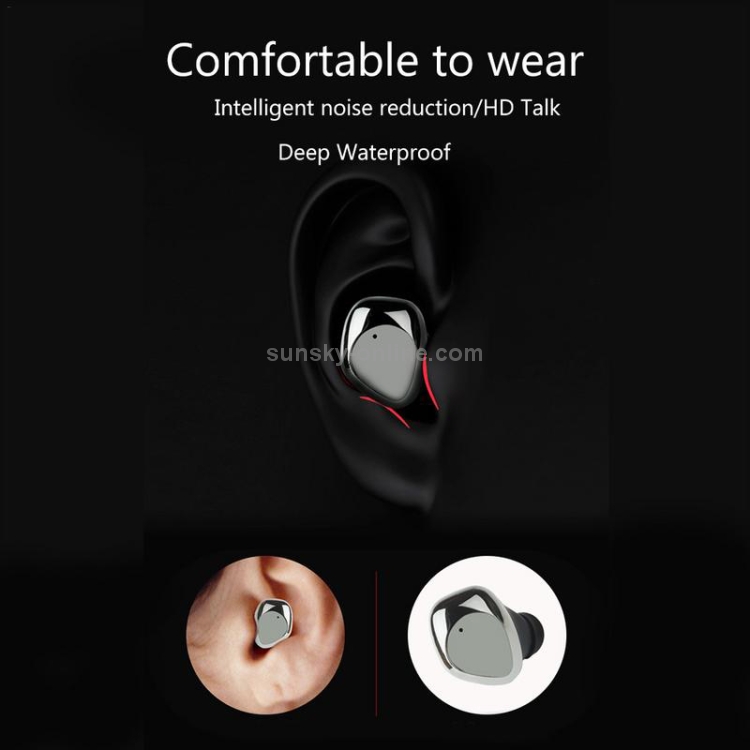 X26 DC 5V TWS IPX7 Waterproof Bluetooth 5.0 Wireless Touch Bluetooth Earphone with Charging Box, Support HD Call(Grey)