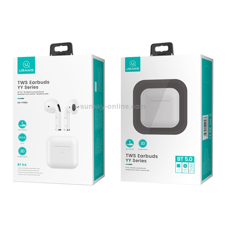 USAMS USAMS-YY001 Bluetooth 5.0 TWS Binaural In-ear Wireless Bluetooth Earphone USAMS USAMS-YY001 Bluetooth 5.0 TWS Binaural In-ear Wireless Bluetooth Earphone